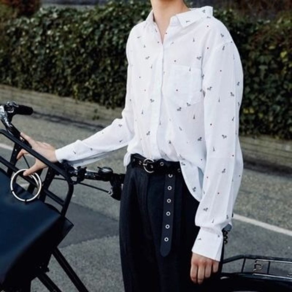 RAILS Taylor Eiffel Tower Print Button-down in Little Paris, Size Small, GUC